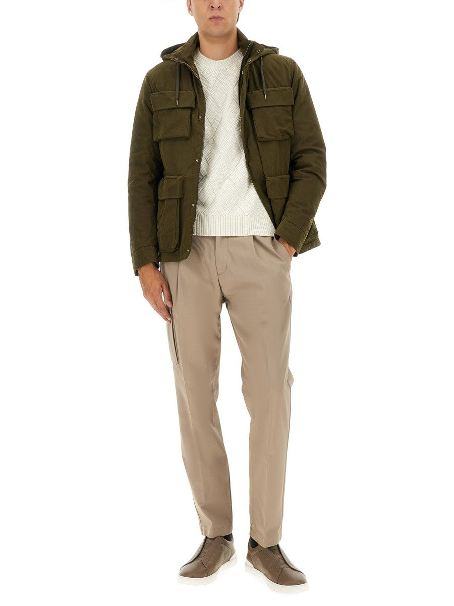 Herno Men's Waxed Cotton Short Parka Green