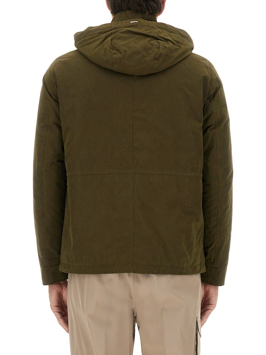Herno Men's Waxed Cotton Short Parka Green