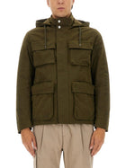 Herno Men's Waxed Cotton Short Parka Green