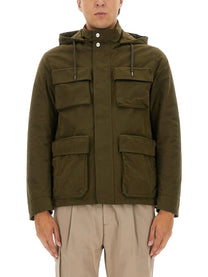 Herno Men's Waxed Cotton Short Parka Green