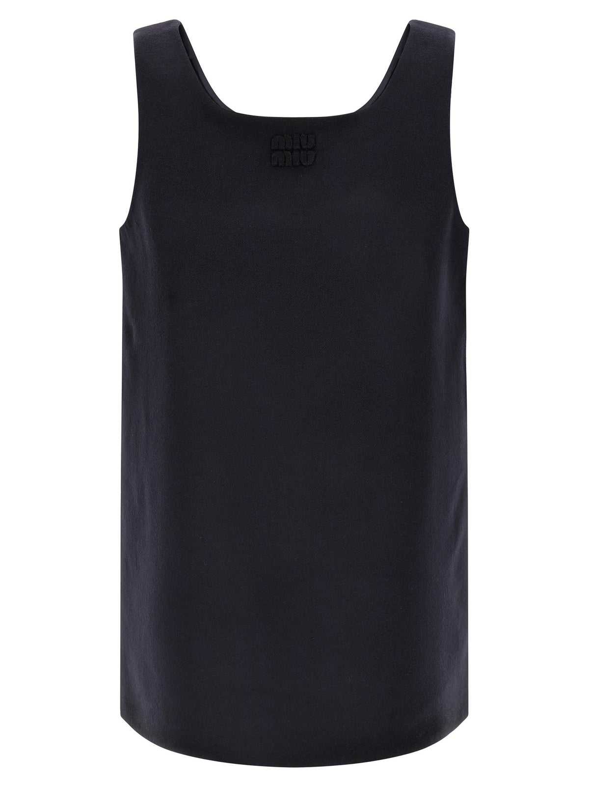 Miu Miu Waxed Double Wool Dress Blue