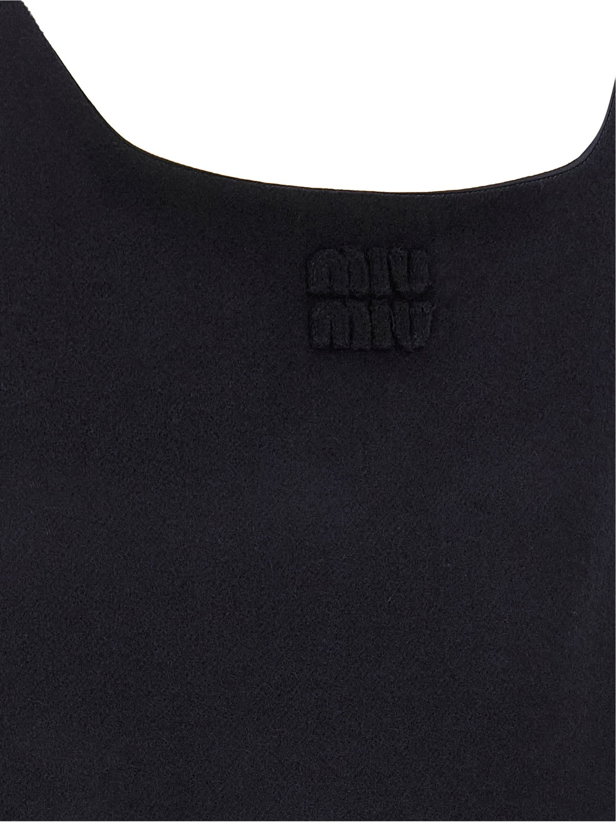 Miu Miu Waxed Double Wool Dress Blue
