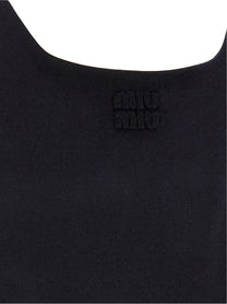 Miu Miu Waxed Double Wool Dress Blue