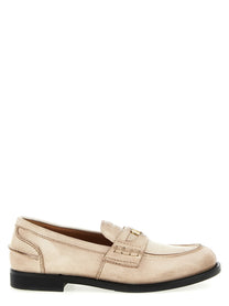 Miu Miu Waxed Leather Loafers White