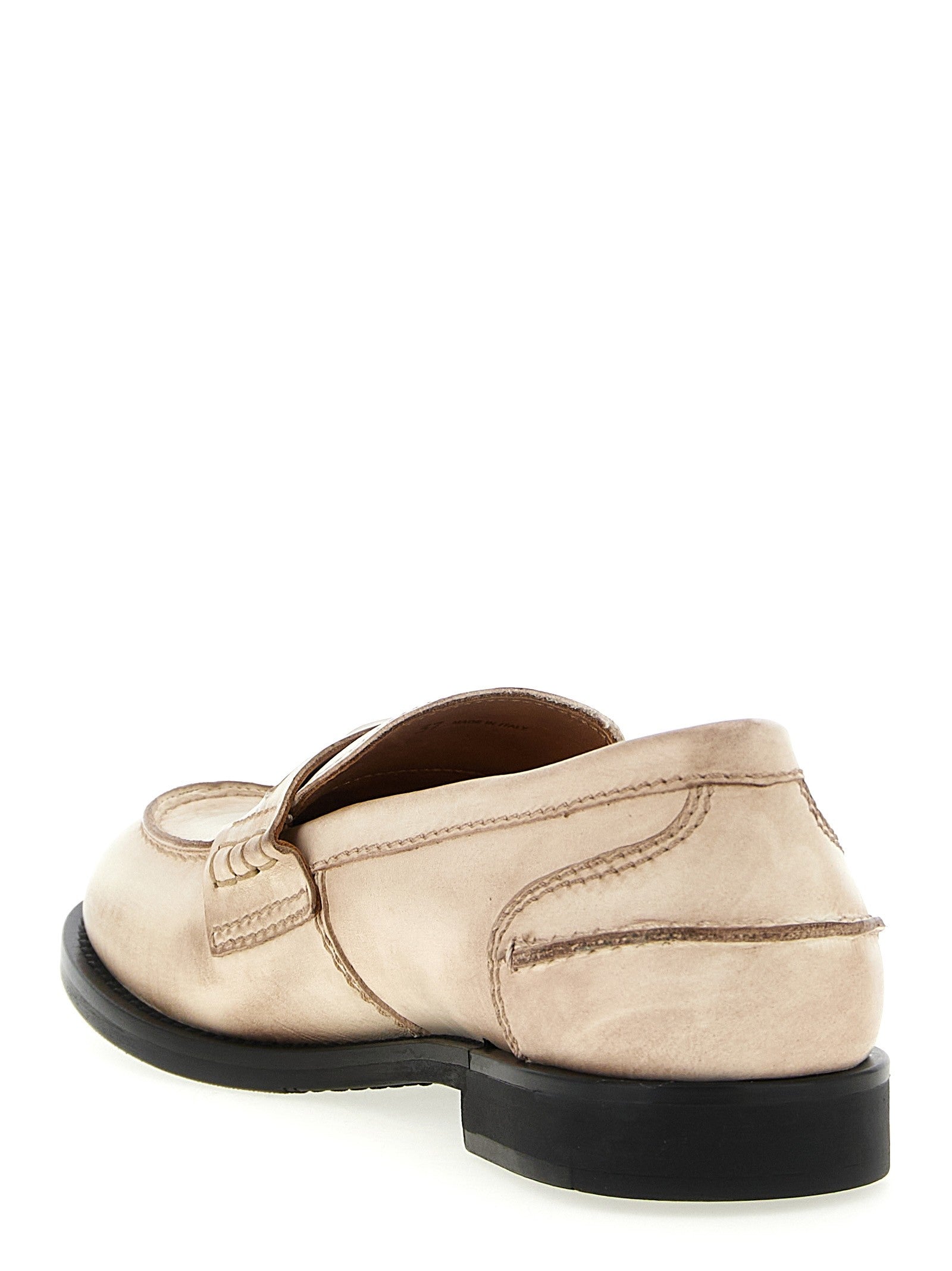 Miu Miu Waxed Leather Loafers White