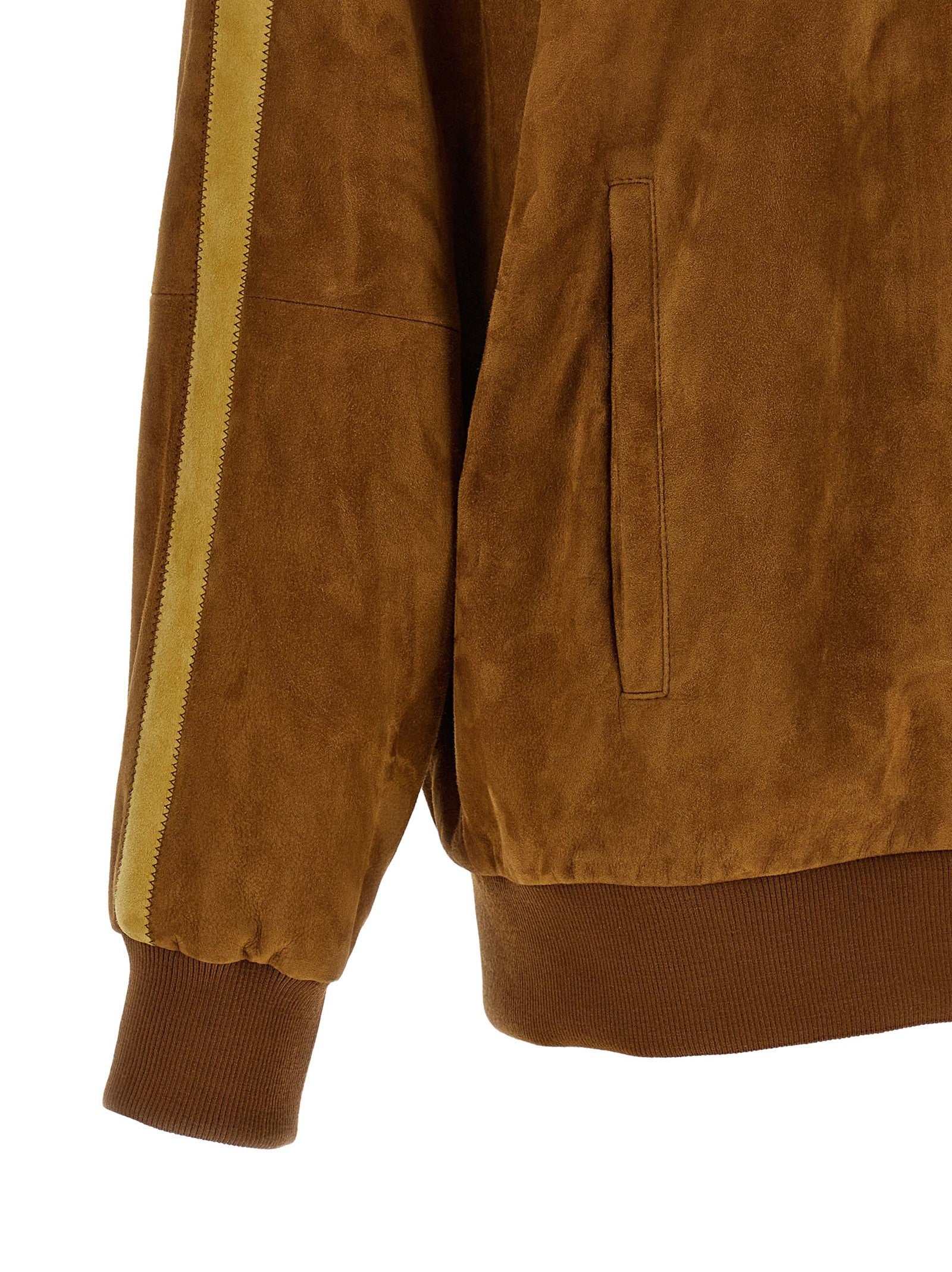 Miu Miu Waxed Suede Bomber Jacket Brown