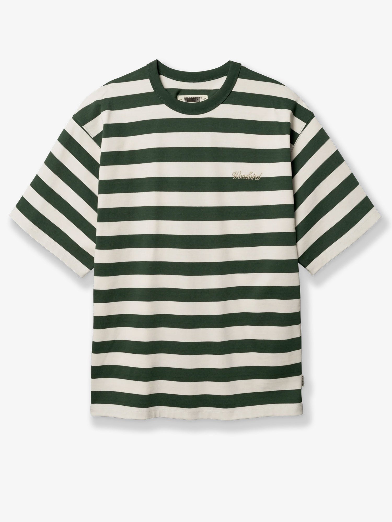 Woodbird Men's Wbbeam Stripe Tee Organic Cotton Shirt Green