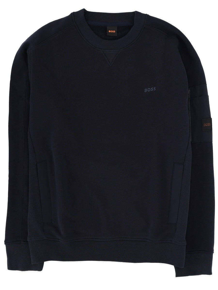 Boss Men's WE Mixed Sweatshirt Blue