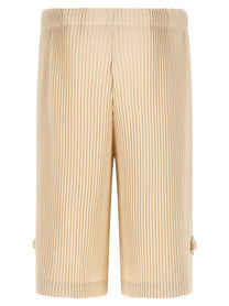 Homme Plissé Issey Miyake Wear or Wrap Bermuda Shorts Beige