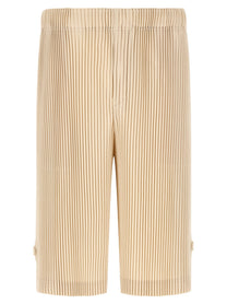 Homme Plissé Issey Miyake Wear or Wrap Bermuda Shorts Beige