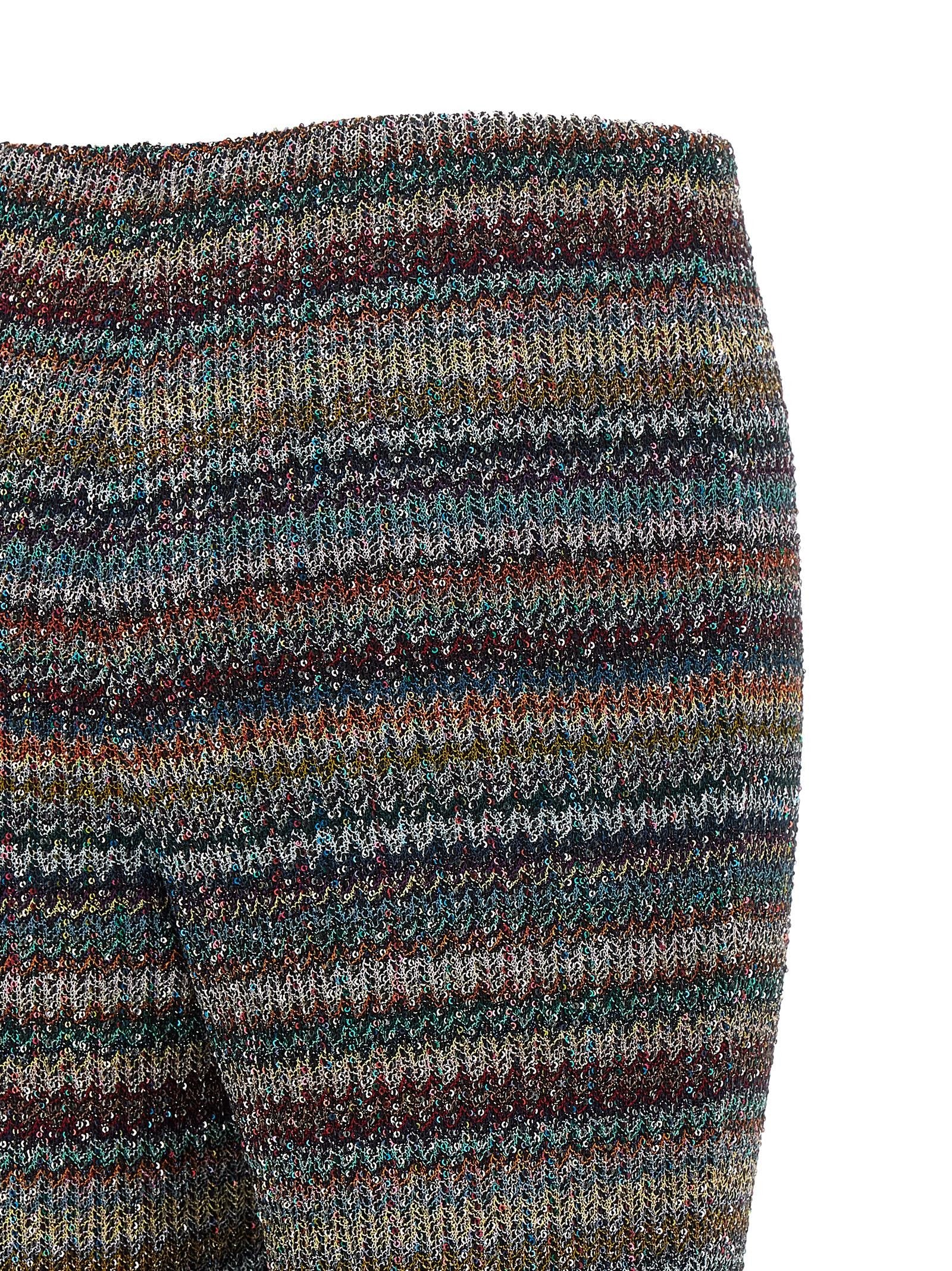 Missoni Weaved Greek Pattern Pants Gold
