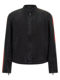 Gucci Web Biker Jacket Black