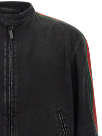 Gucci Web Biker Jacket Black