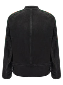Gucci Web Biker Jacket Black