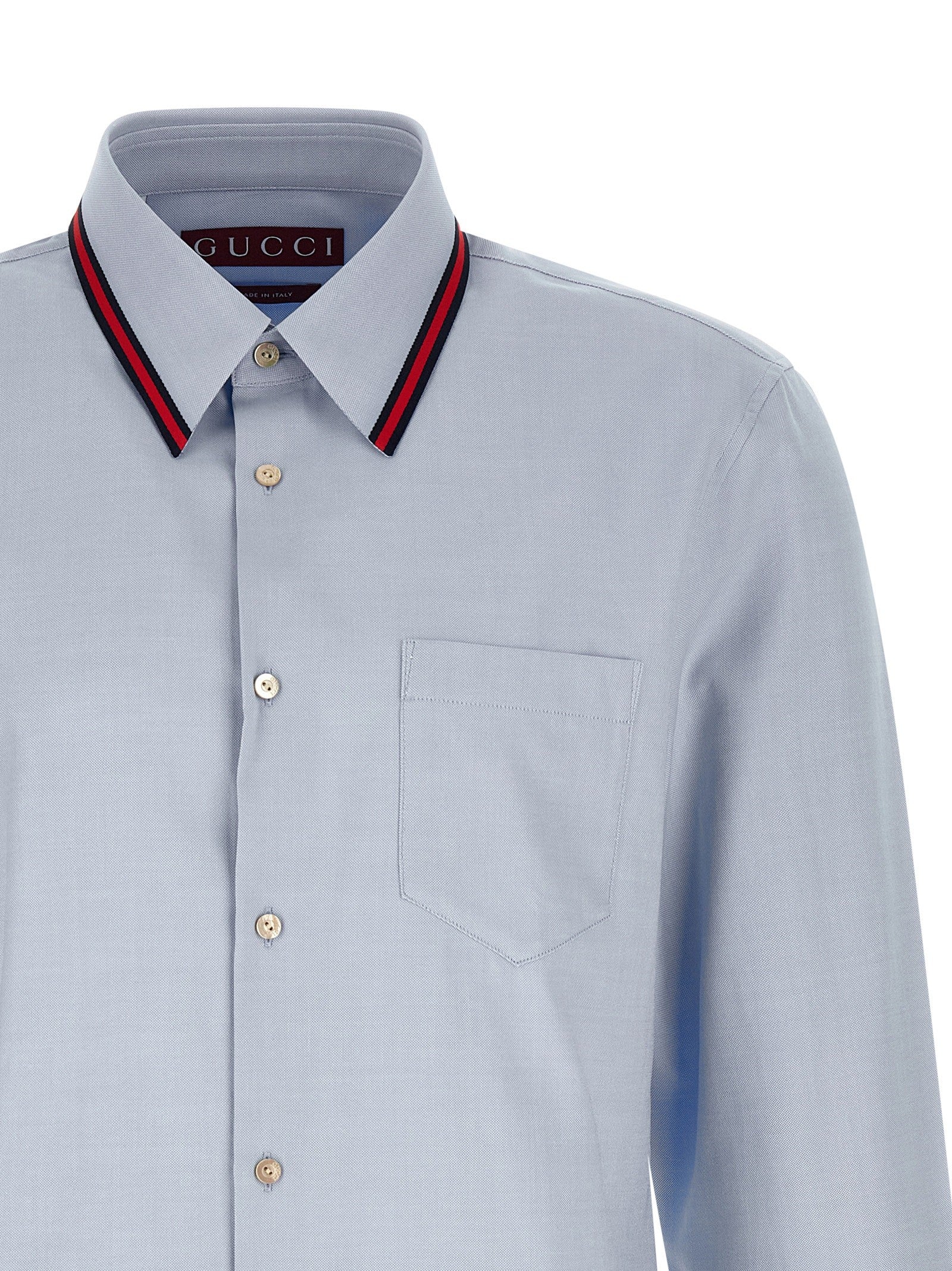 Gucci Web Collar Shirt Blue