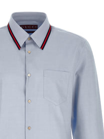 Gucci Web Collar Shirt Blue