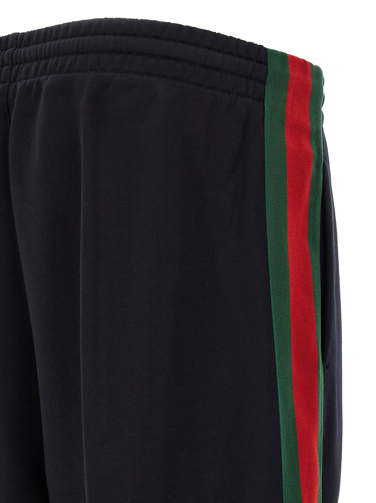 Gucci Web Cotton and Silk Joggers Blue