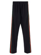 Gucci Web Cotton and Silk Joggers Blue