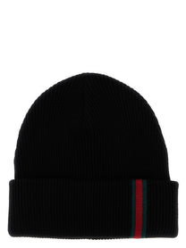 Gucci Web Detail Beanie Black
