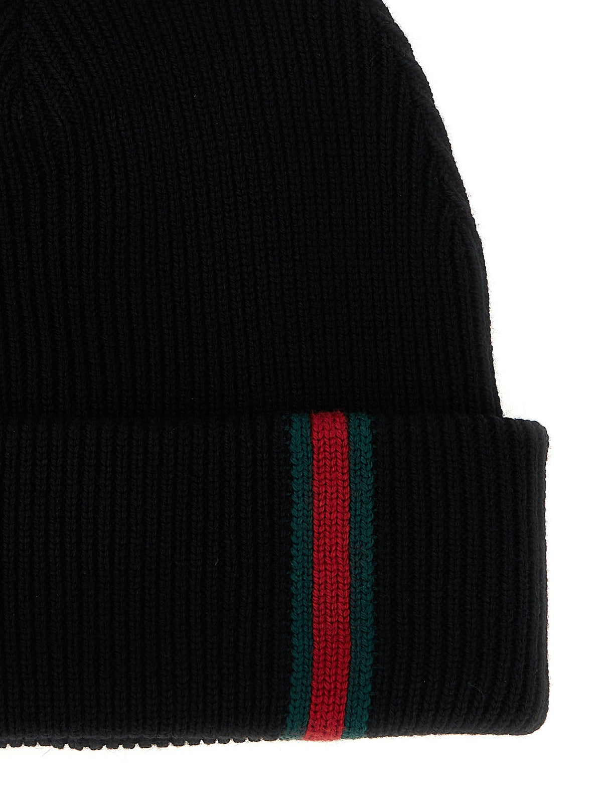 Gucci Web Detail Beanie Black