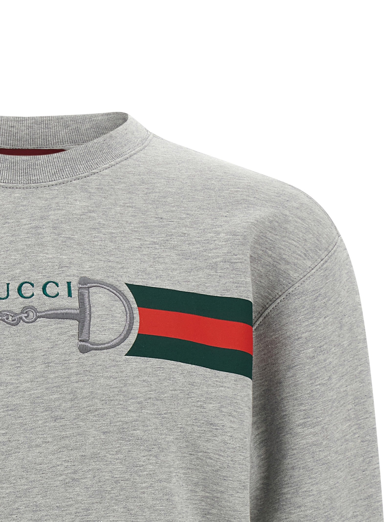 Gucci Web Ribbon and Horsebit Sweatshirt Grey