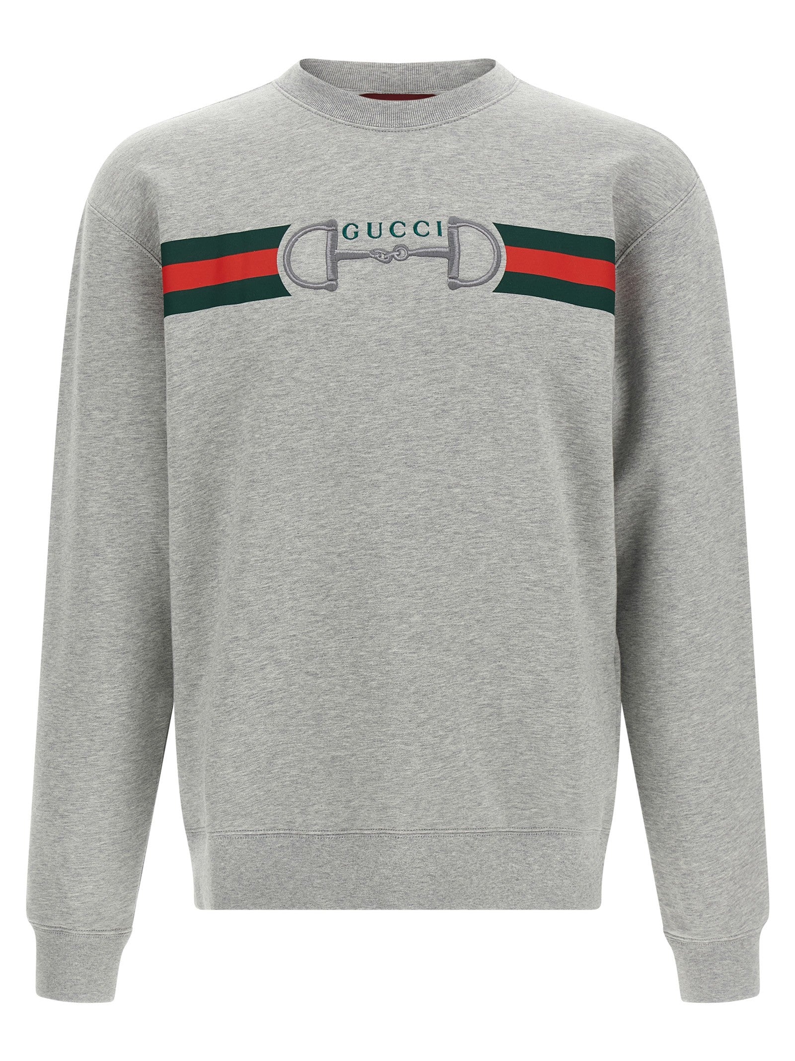 Gucci Web Ribbon and Horsebit Sweatshirt Grey