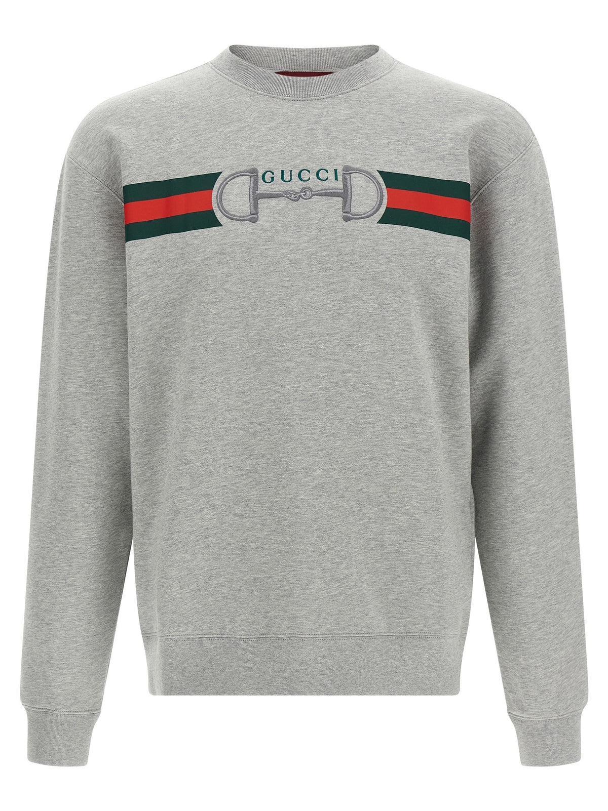 Gucci Web Ribbon and Horsebit Sweatshirt Grey