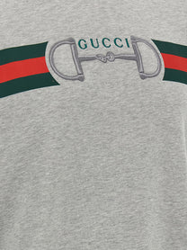 Gucci Web Ribbon and Horsebit Sweatshirt Grey