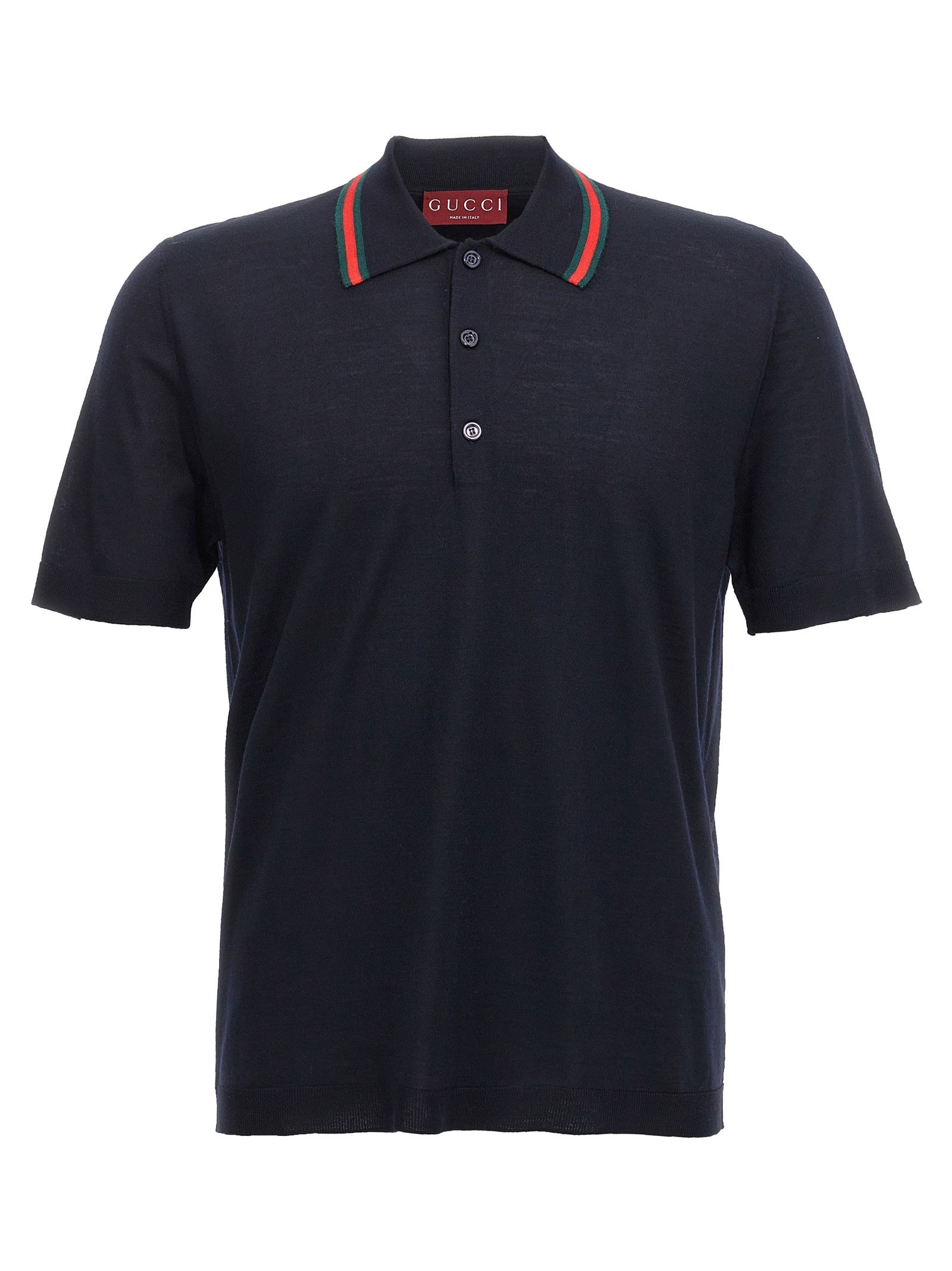 Gucci Web Ribbon Polo Shirt Blue