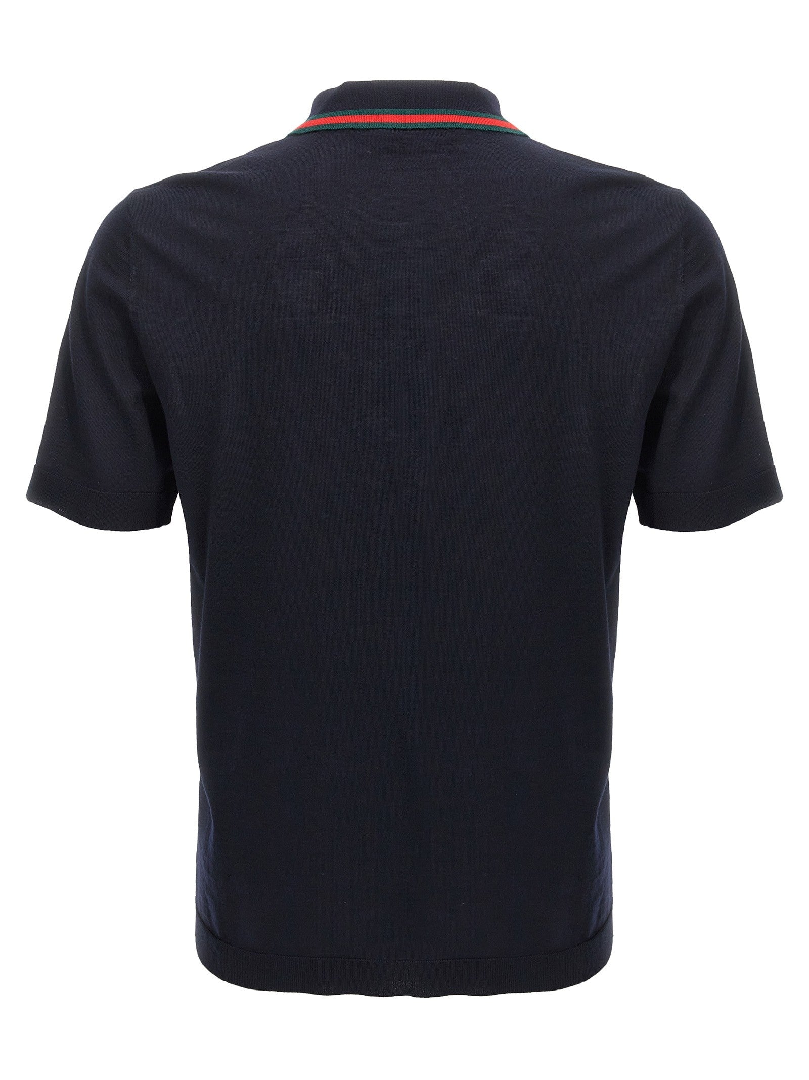 Gucci Web Ribbon Polo Shirt Blue