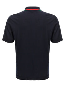 Gucci Web Ribbon Polo Shirt Blue