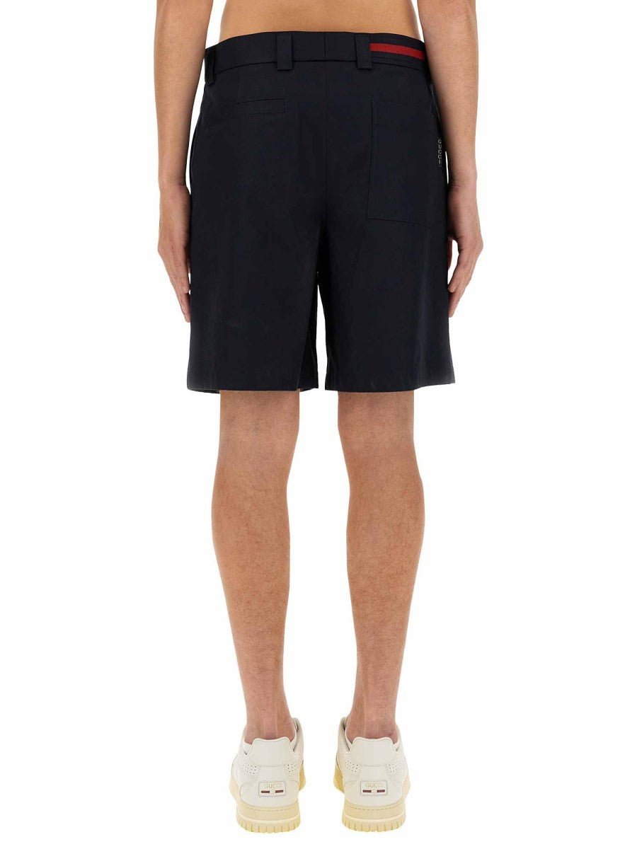 Gucci Men's Web Ribbon Shorts Blue, view 3