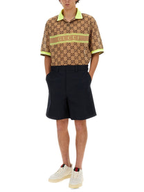 Gucci Men's Web Ribbon Shorts Blue, view 2