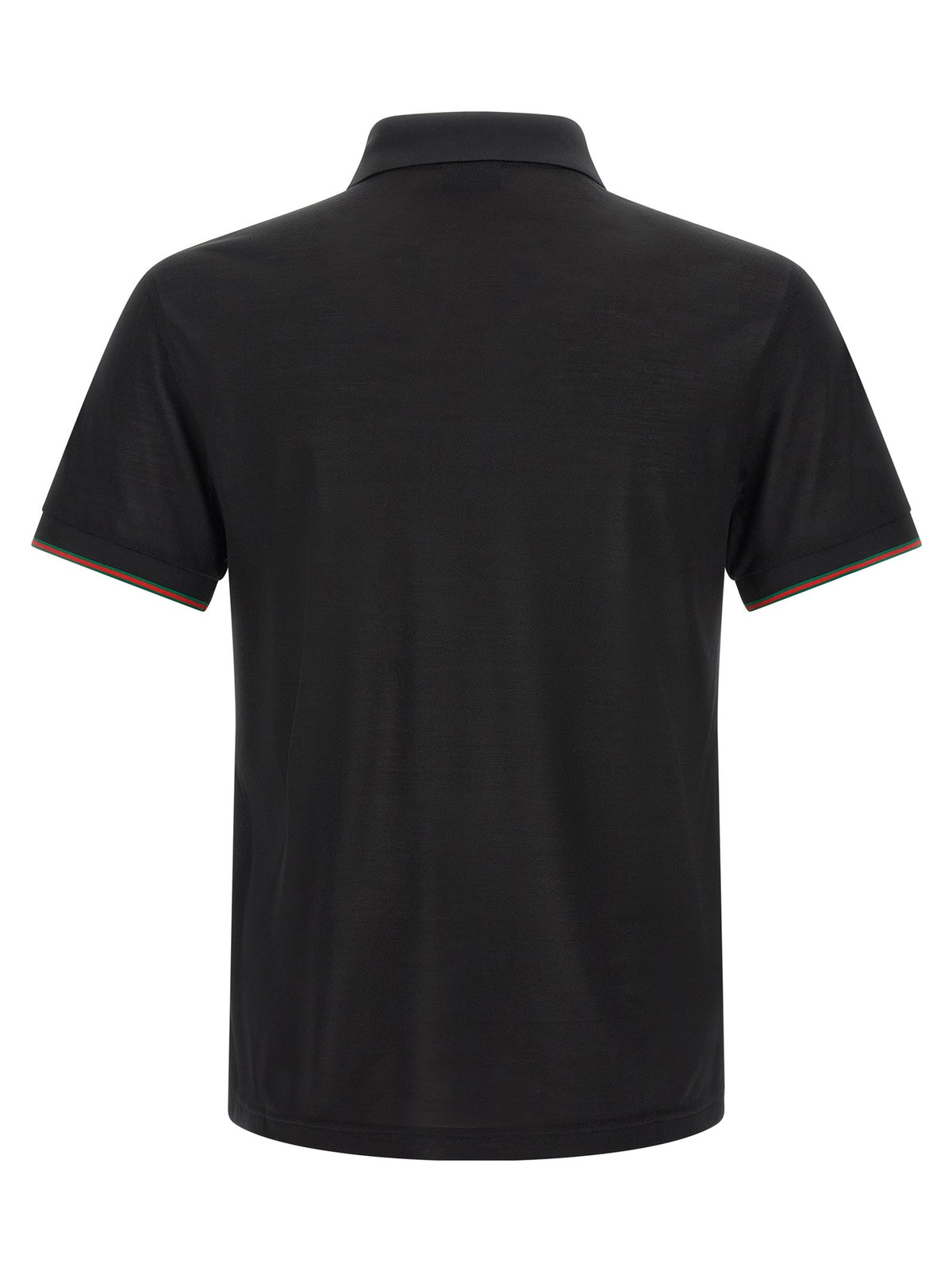 Gucci Web Silk Jersey Polo Shirt Black, view 2