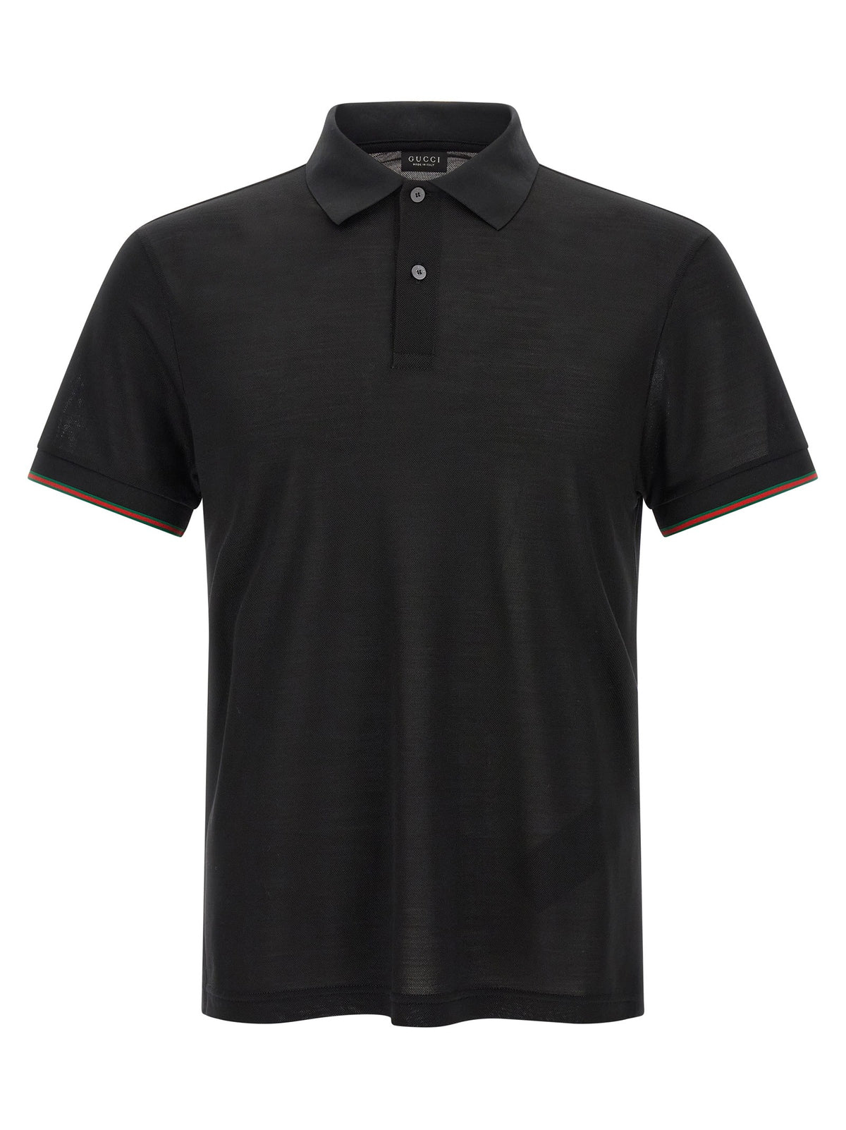 Gucci Web Silk Jersey Polo Shirt Black