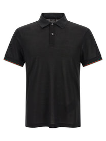 Gucci Web Silk Jersey Polo Shirt Black