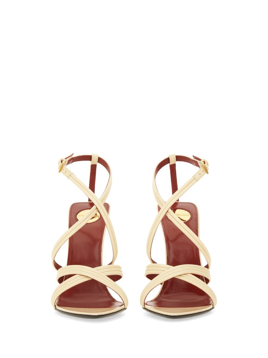 Saint Laurent Women's Wedge Sandal Beige