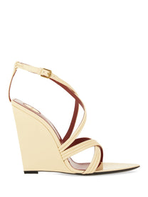 Saint Laurent Women's Wedge Sandal Beige