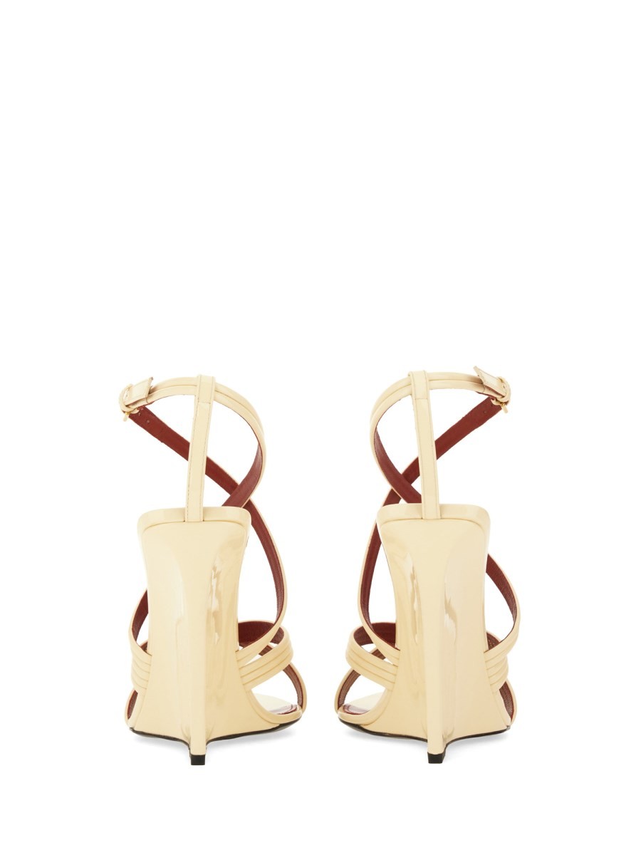 Saint Laurent Women's Wedge Sandal Beige