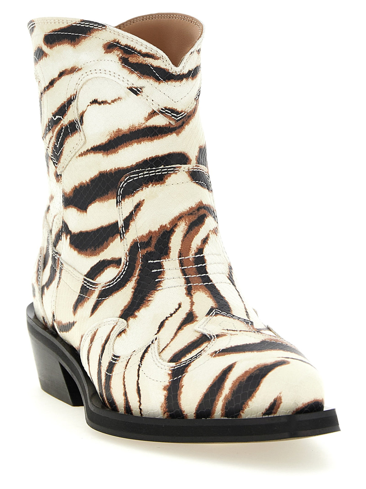 Ganni Western Ankle Boots Beige, view 2