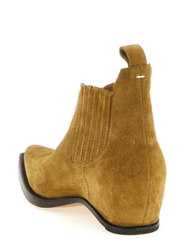Maison Margiela Western Chelsea Heel Less Ankle Boots Brown