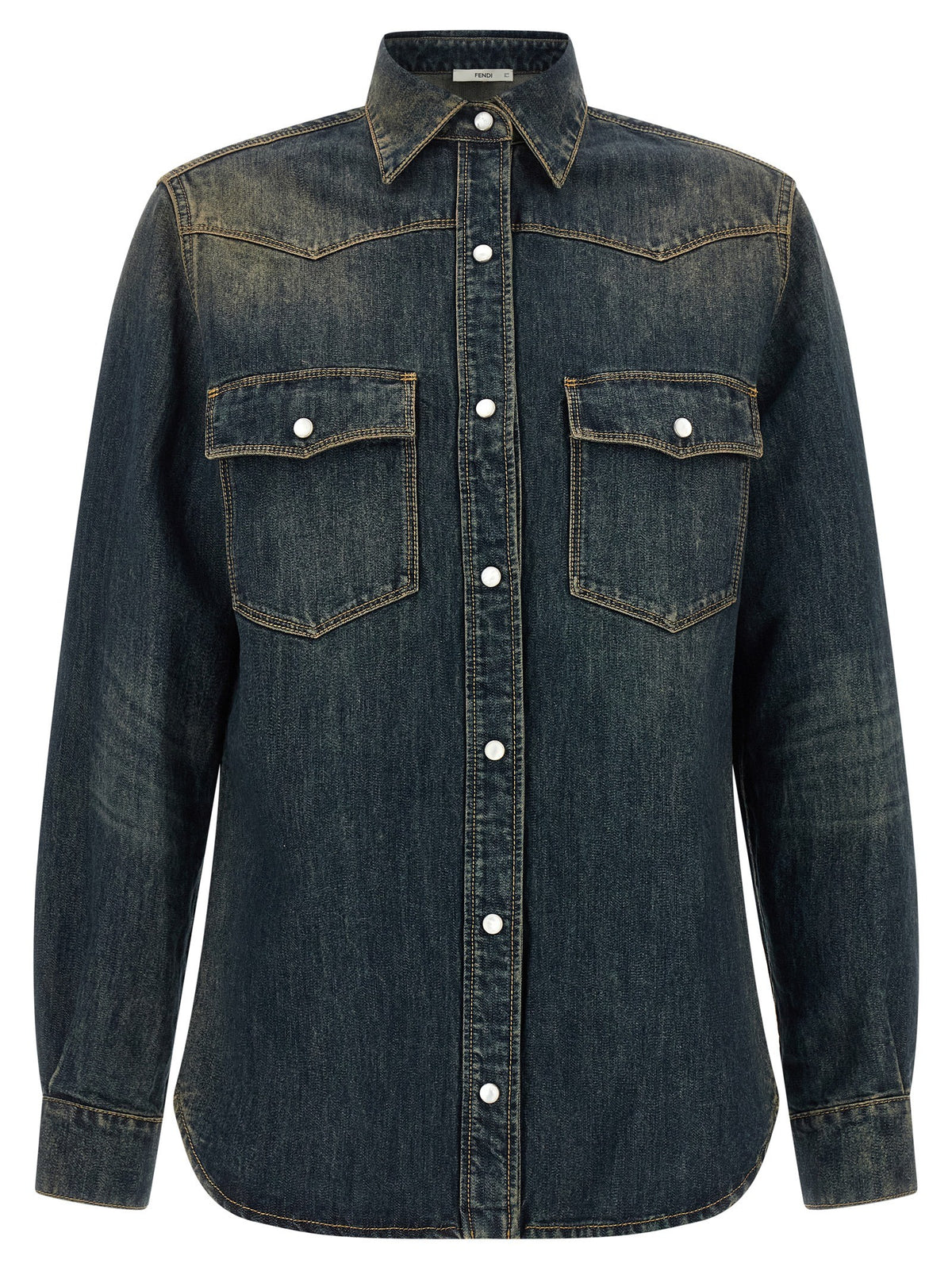 Fendi Western Denim Shirt Blue