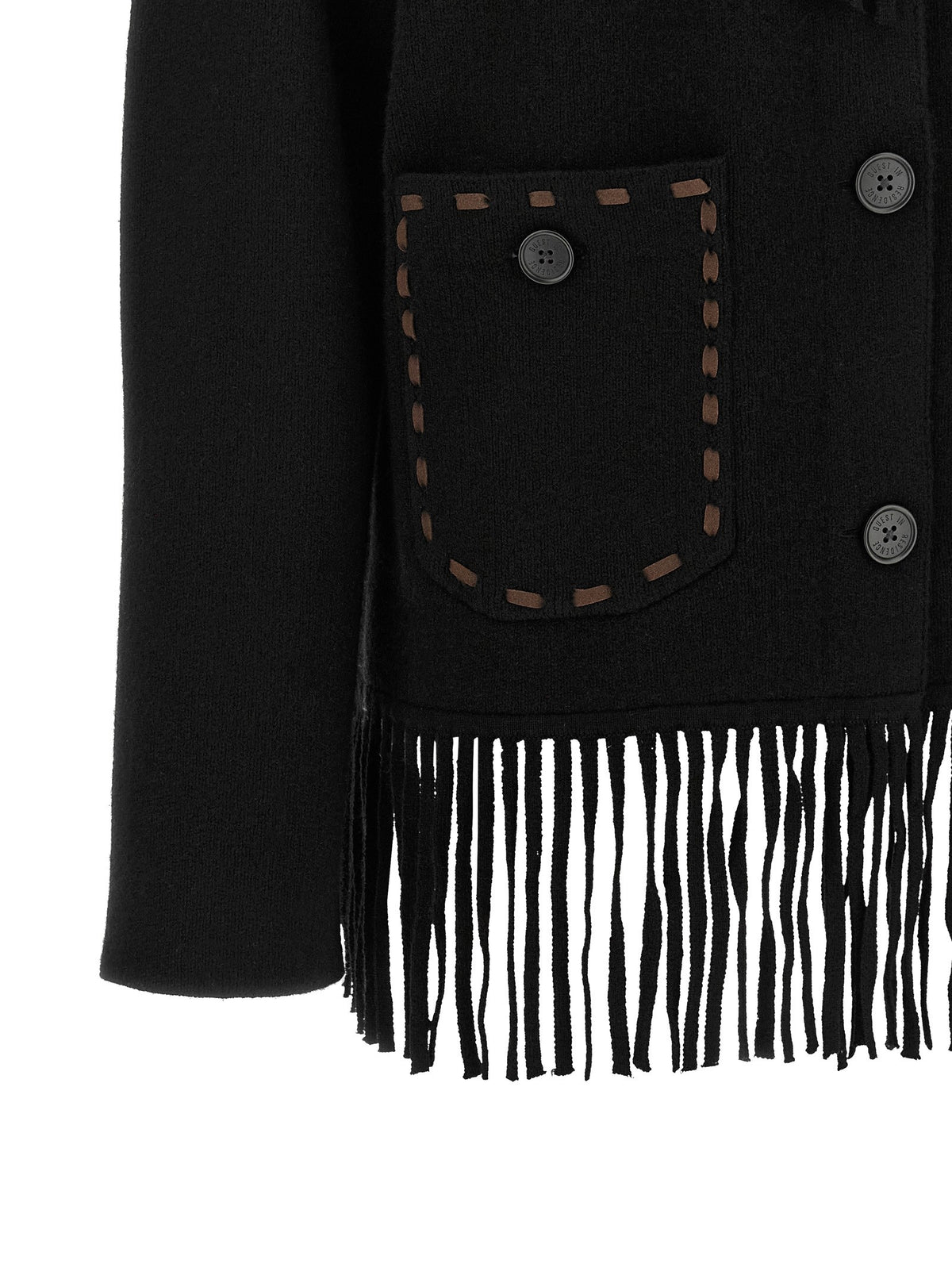 Guest In Residence Western Fringe Jacket Black, view 4