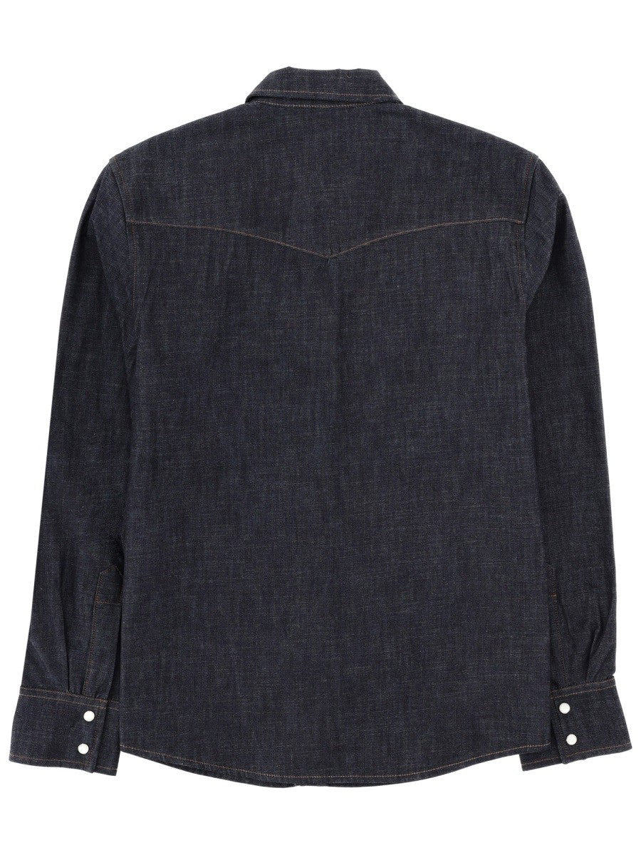 A.P.C Men's Western Shirt Blue