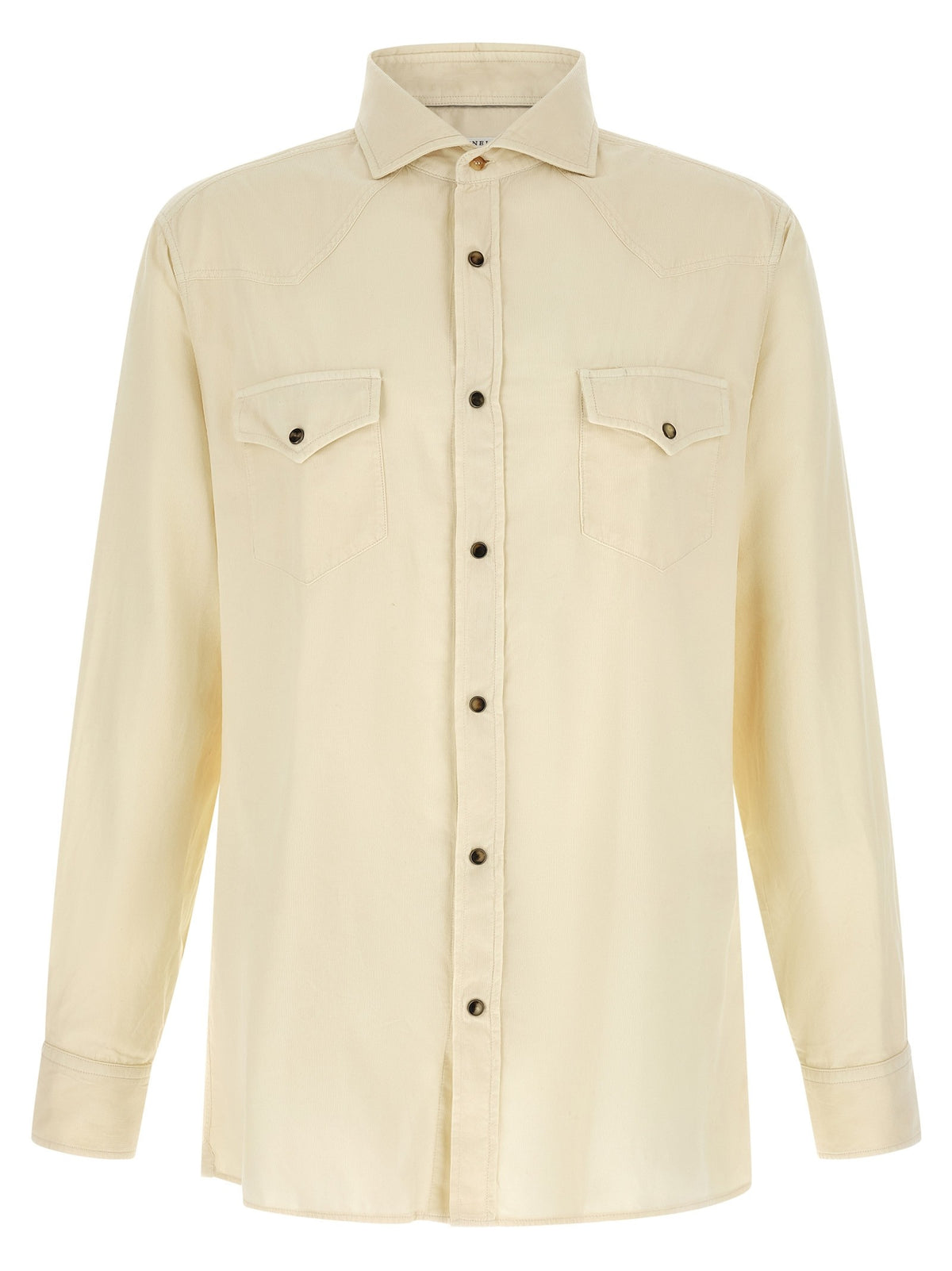 Brunello Cucinelli Western Velvet Shirt White