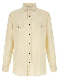 Brunello Cucinelli Western Velvet Shirt White
