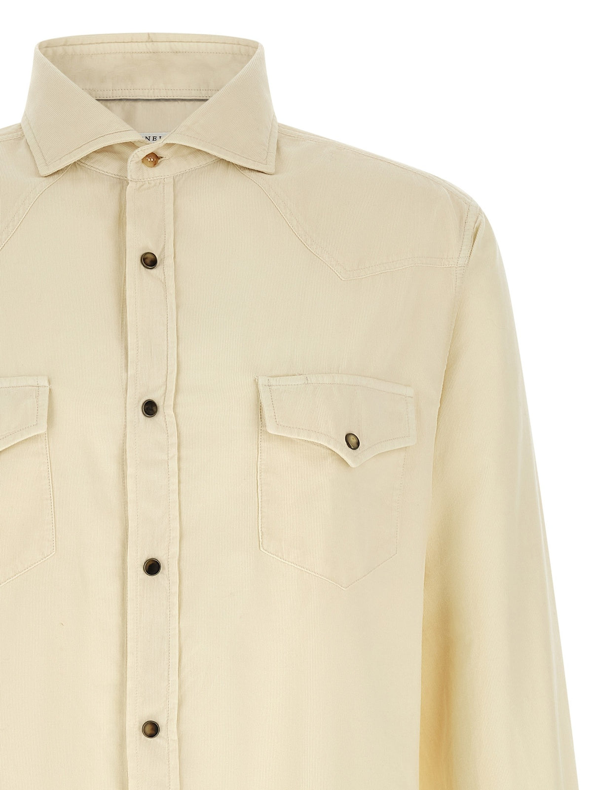 Brunello Cucinelli Western Velvet Shirt White