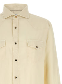 Brunello Cucinelli Western Velvet Shirt White