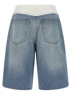 MM6 Maison Margiela White Carré Bermuda Shorts Blue, view 2