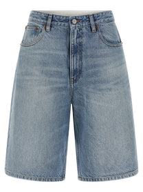 MM6 Maison Margiela White Carré Bermuda Shorts Blue